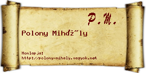 Polony Mihály névjegykártya